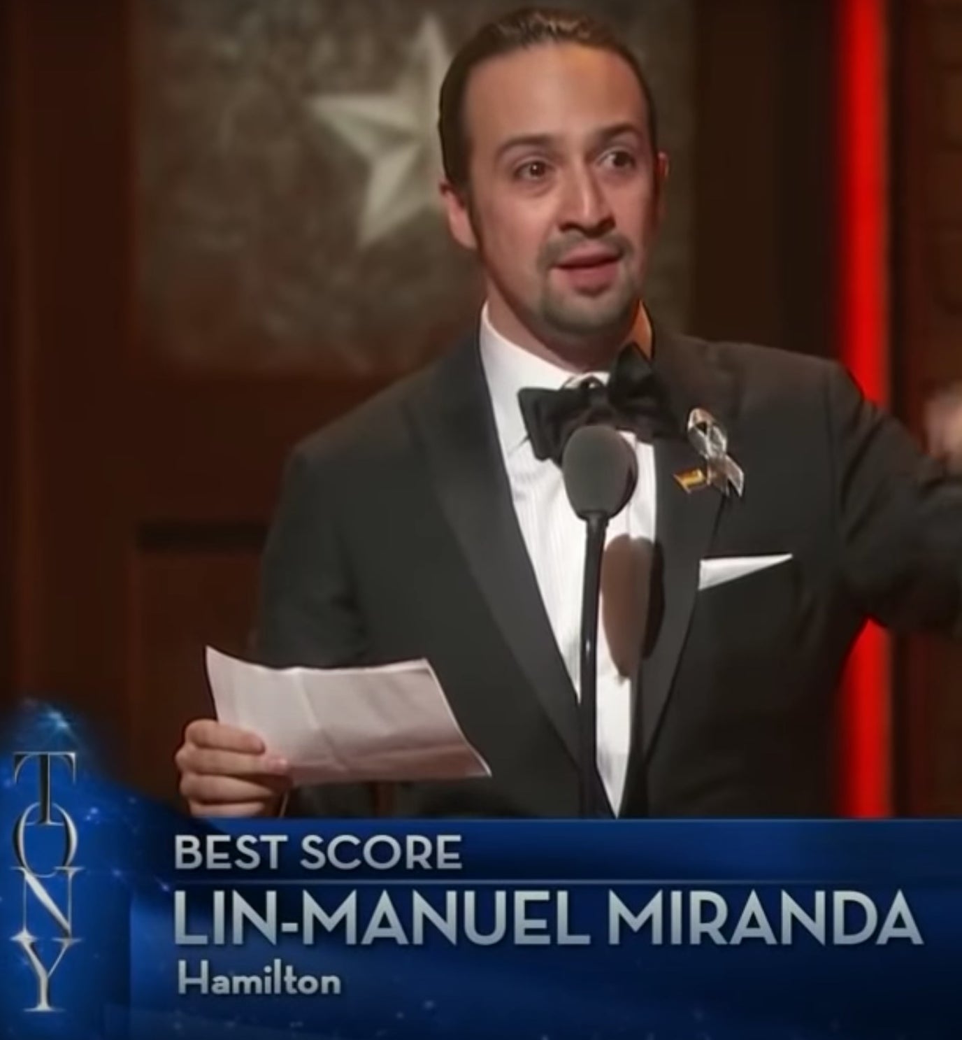 Lin-Manuel Miranda accepts a Tony for &quot;Hamilton&quot;