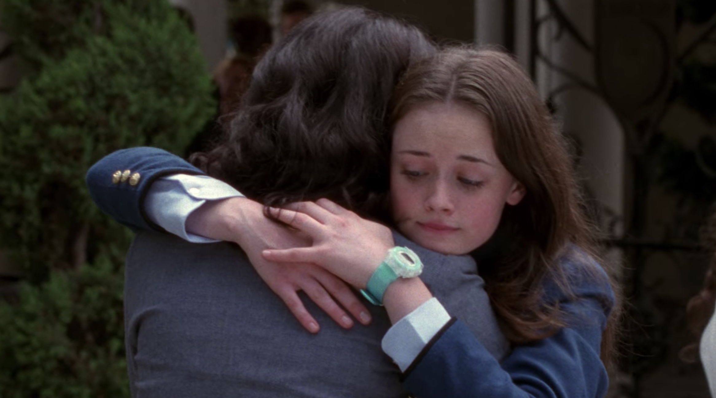 Rory hugging her mom and wearing the watch