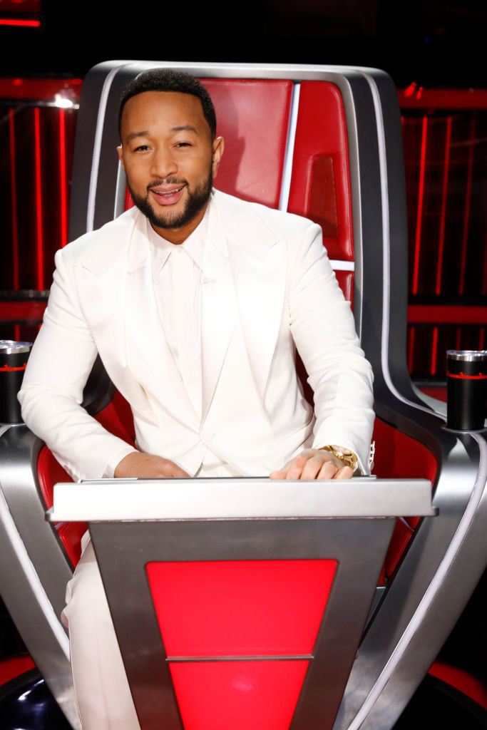 John Legend sitting at his chair on &quot;The Voice&quot;