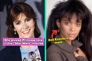 Carrie Fisher in the early '80s; Lisa Bonet in the late '80s