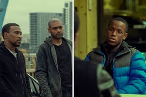 topboy stills: on the left, sully and dushane, and on the right jamie 