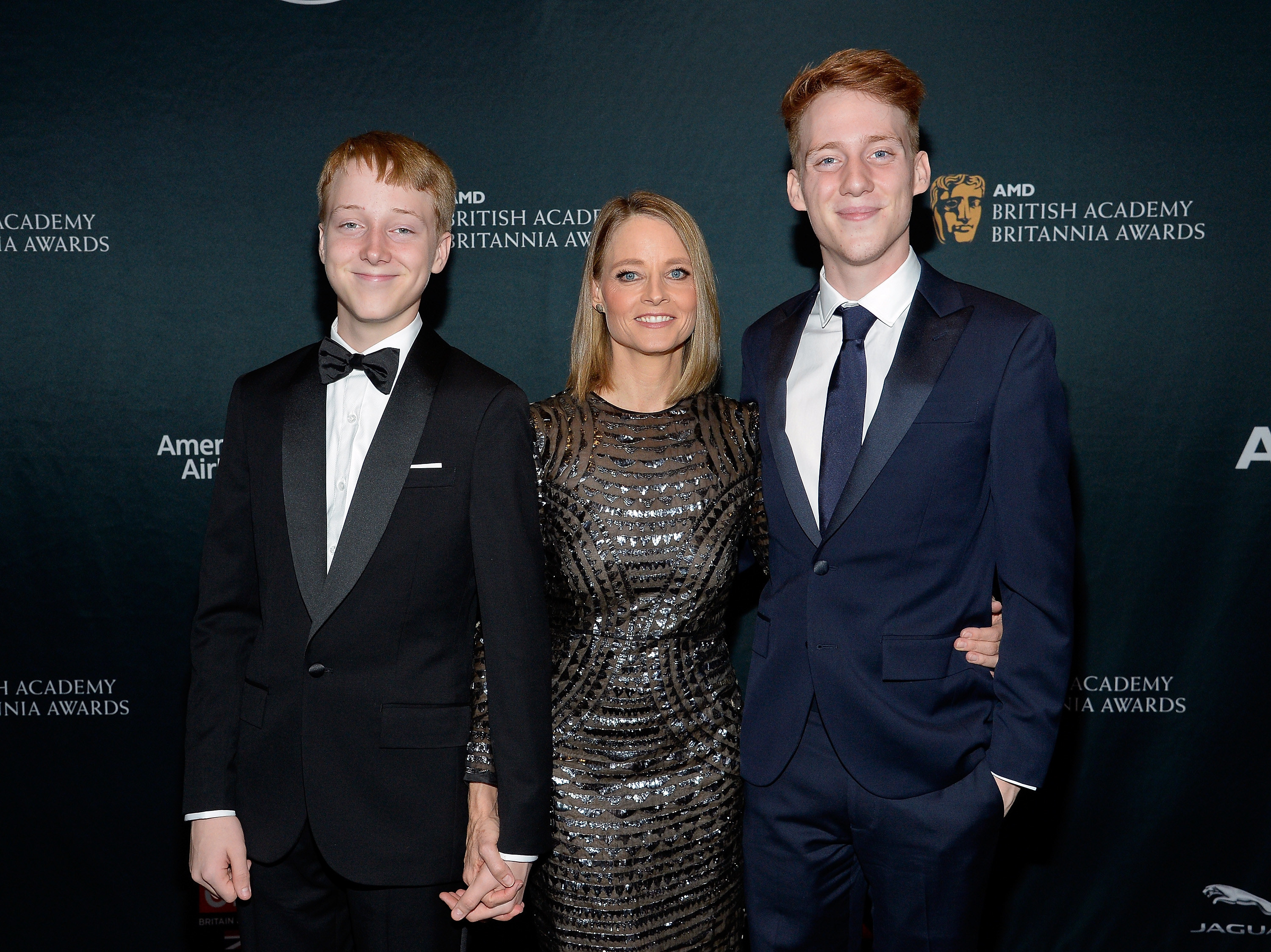 Kit Bernard Foster, Jodie Foster, and Charles Bernard Foster attend an awards function
