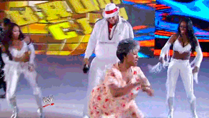 Brodus Clay and the Funkadactyls dance with &quot;Momma Clay&quot; at Wrestlemania 28