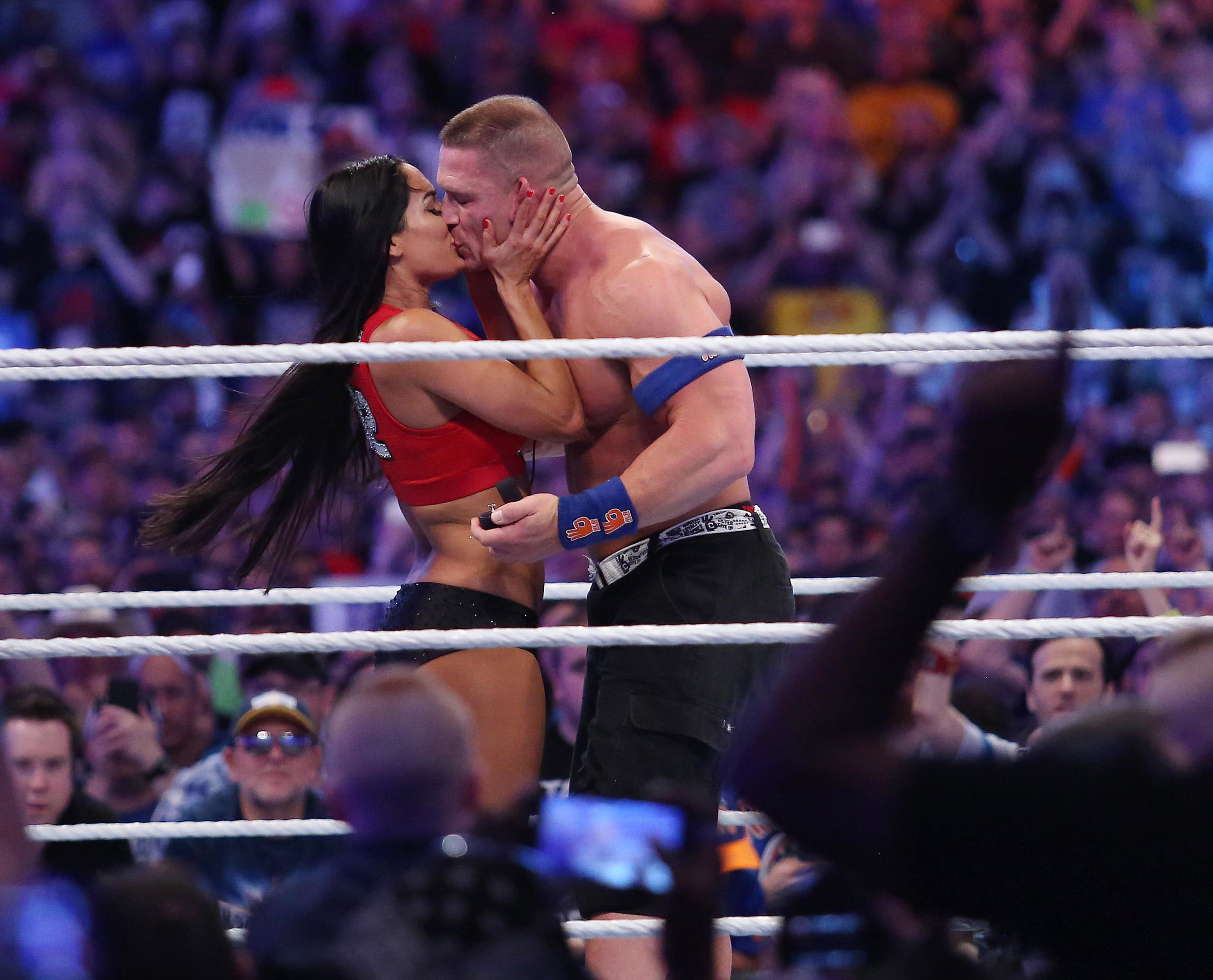 John Cena proposes to Nikki Bella during WrestleMania 33