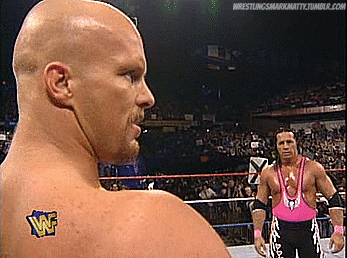 Bret Hart and Steve Austin at Wrestlemania 13