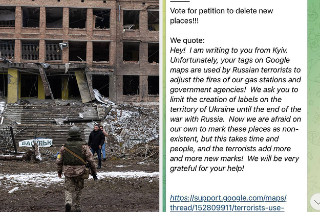 Google Removed Tags on Ukrainian Google Maps After Users Said They May Have Been..