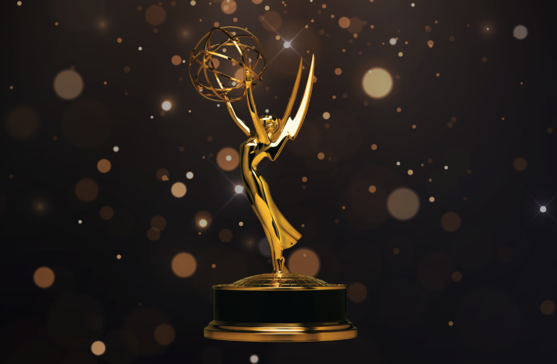 Image of an Emmy Award on a table