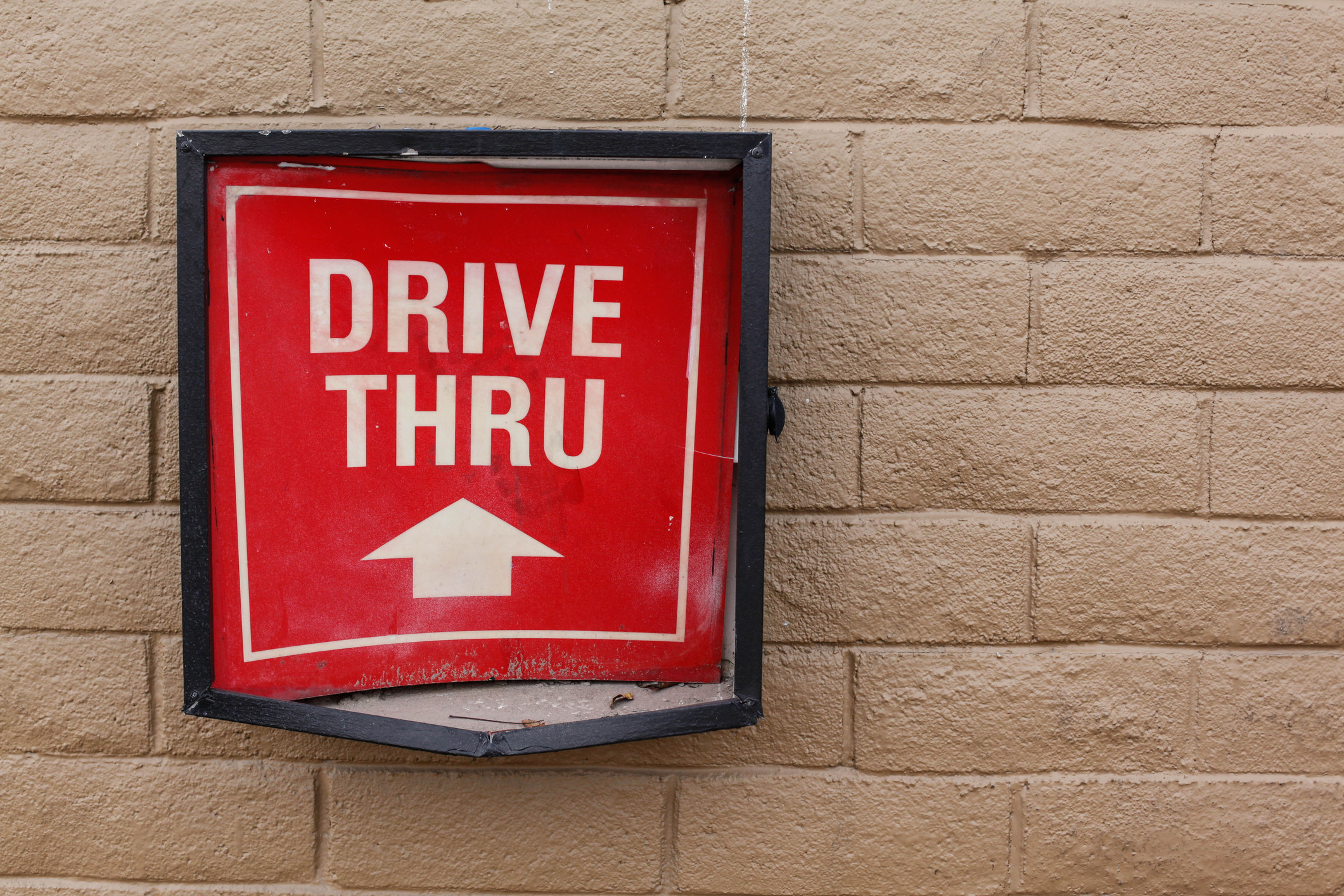 A drive-thru sign