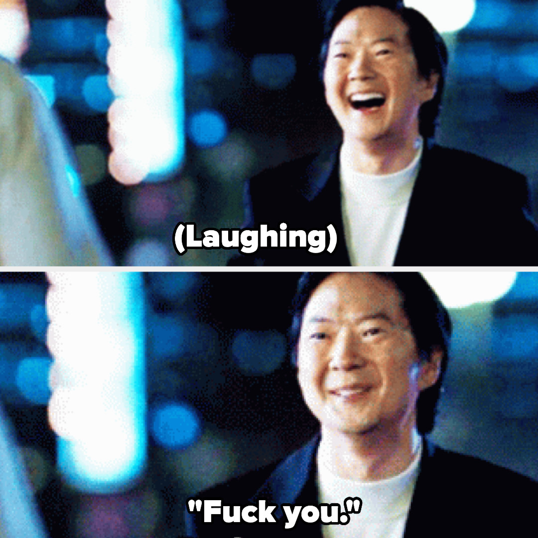 Mr. Chow laughing then saying &quot;fuck you&quot; in the hangover