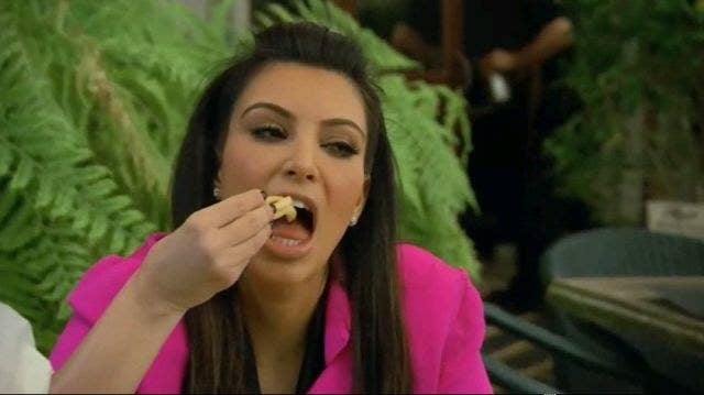 kim kardashian eats a french fry