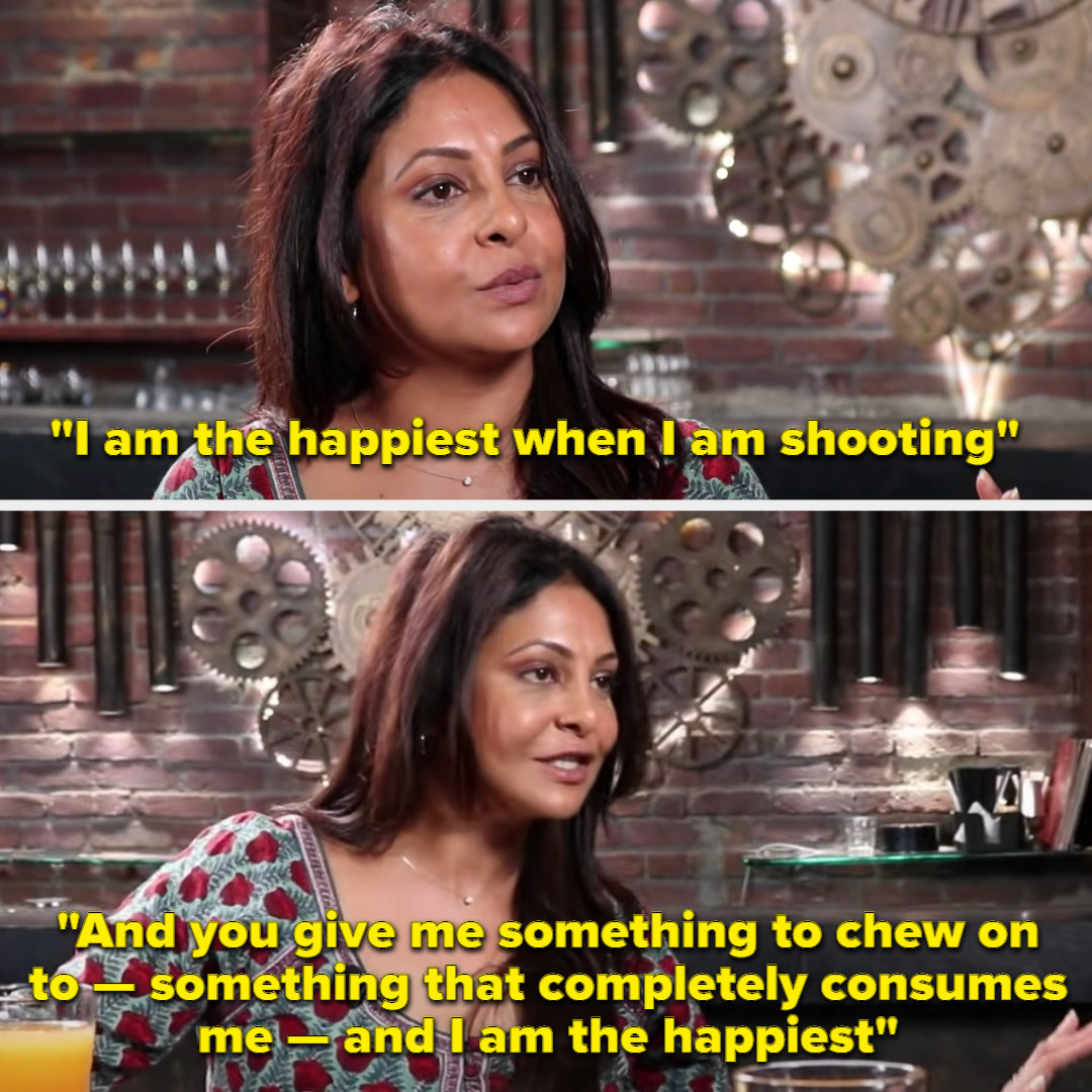 Shefali in discussion saying that she enjoys being consumed in her work