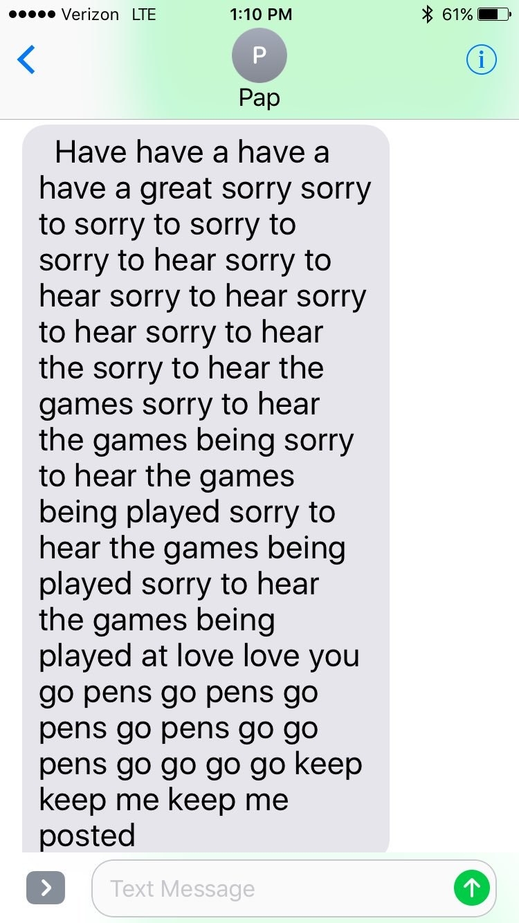 someone rooting for a hockey team being captured on a voice text