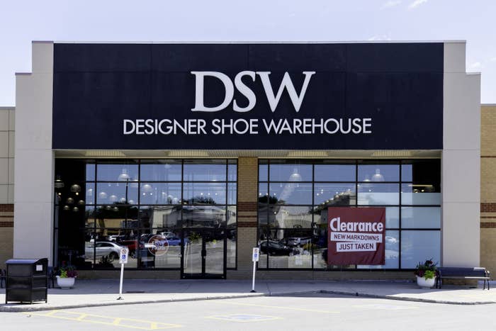 The exterior of a DSW store