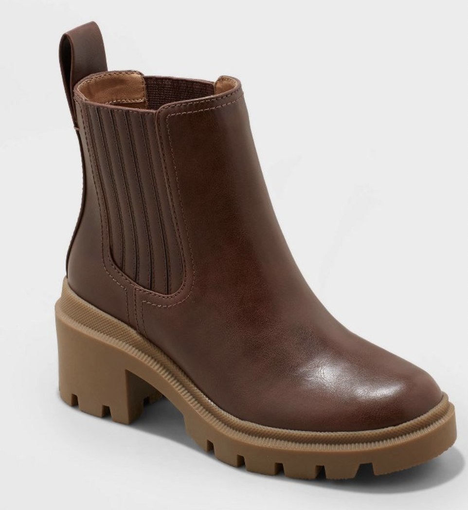 the boots in dark brown
