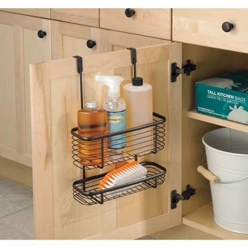 The over-cabinet basket in the color Bronze