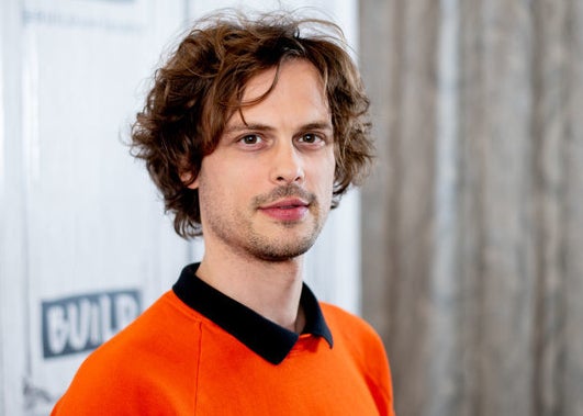 Matthew Gray Gubler posing on a red carpet 