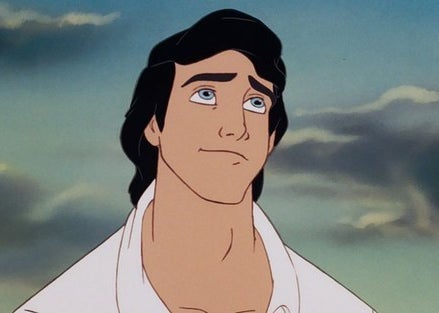 Prince Eric looking up at the sky