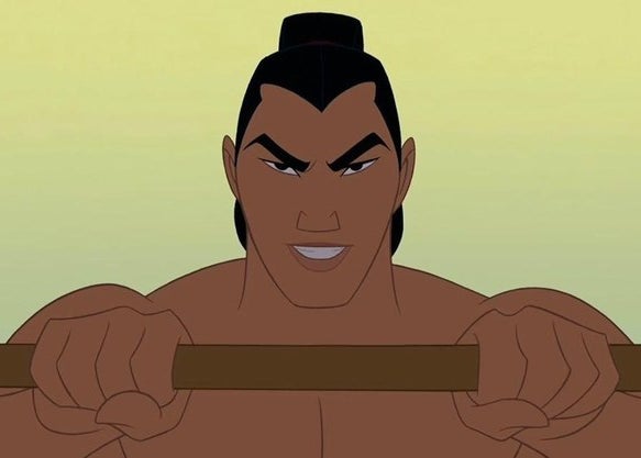 Mulan holding out a stick