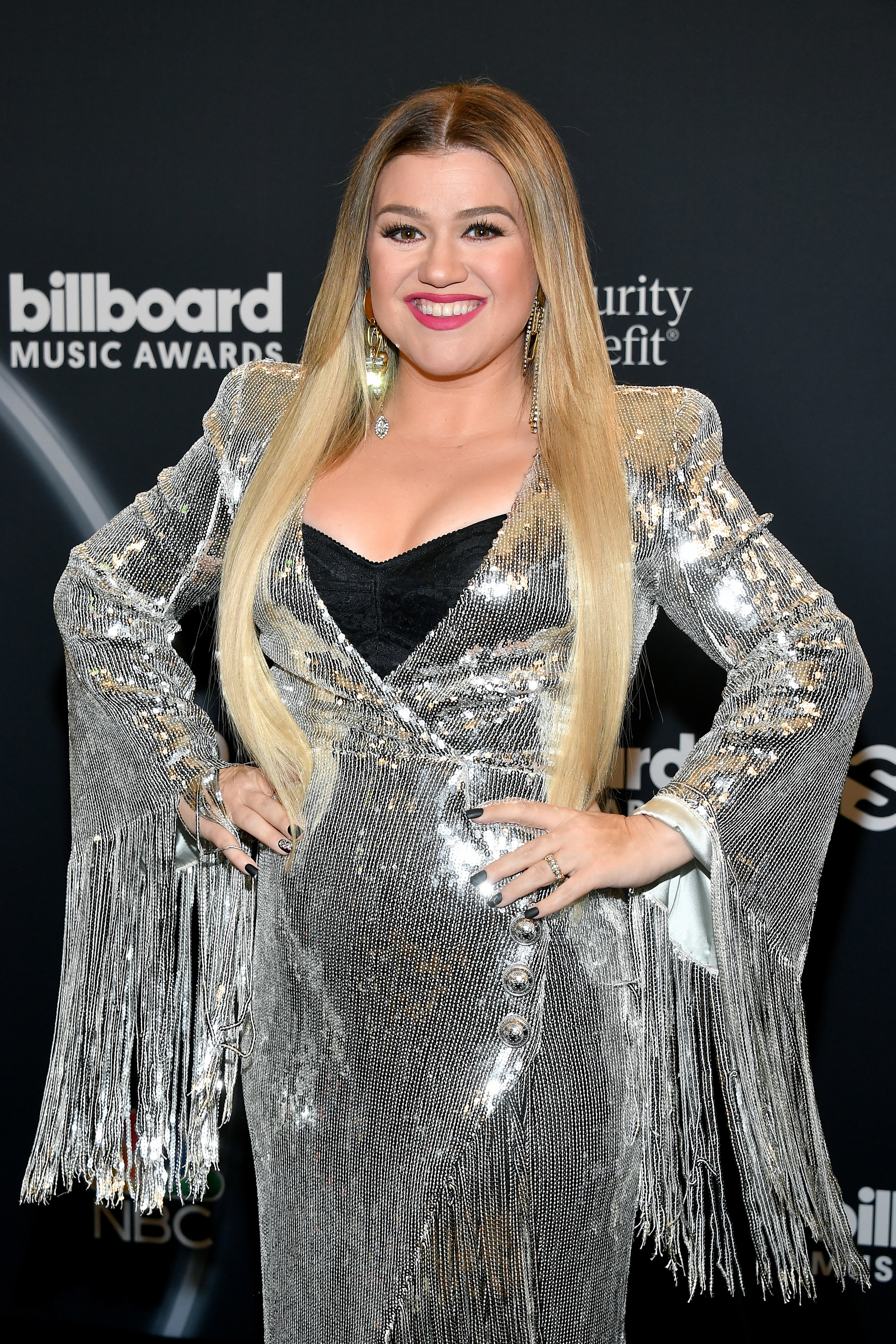 Kelly Clarkson is photographed at the 2020 Billboard Music Awards in October 2020