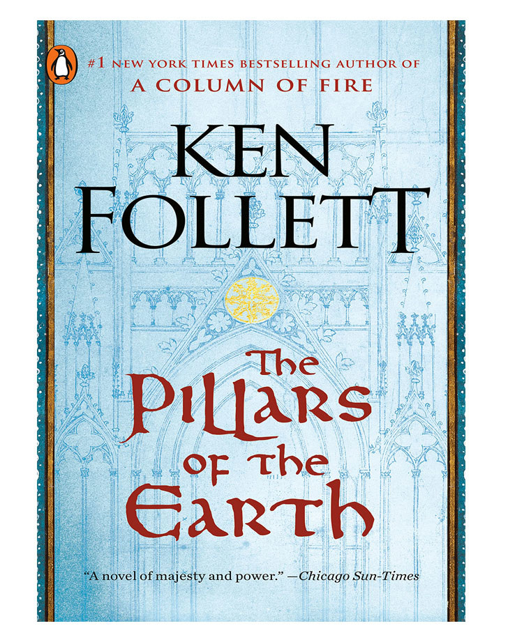 The book cover of &quot;The Pillars of the Earth&quot; by Ken Follett.