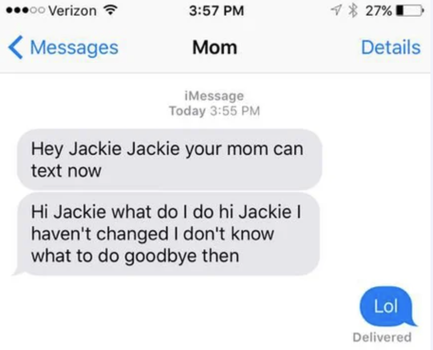 mom textinng jackie a bunch