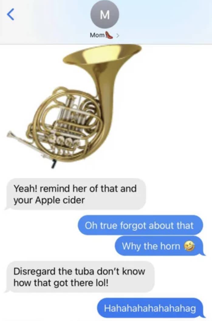 mom sending a pic of a tuba by mistake