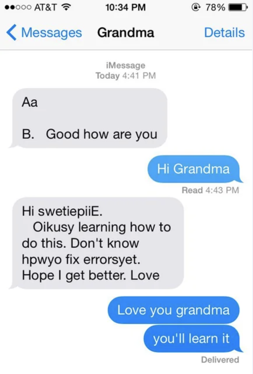 grandpa typing gibberish
