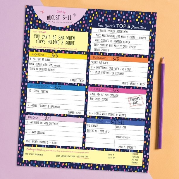 The weekly planner pad