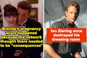 Brenda's pregnancy scare happened because the network thought there needed to be consequences, Ian Ziering once destroyed his dressing room