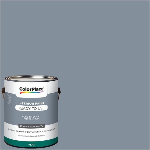 the blue-grey color swatch with an inset photo of the can of paint