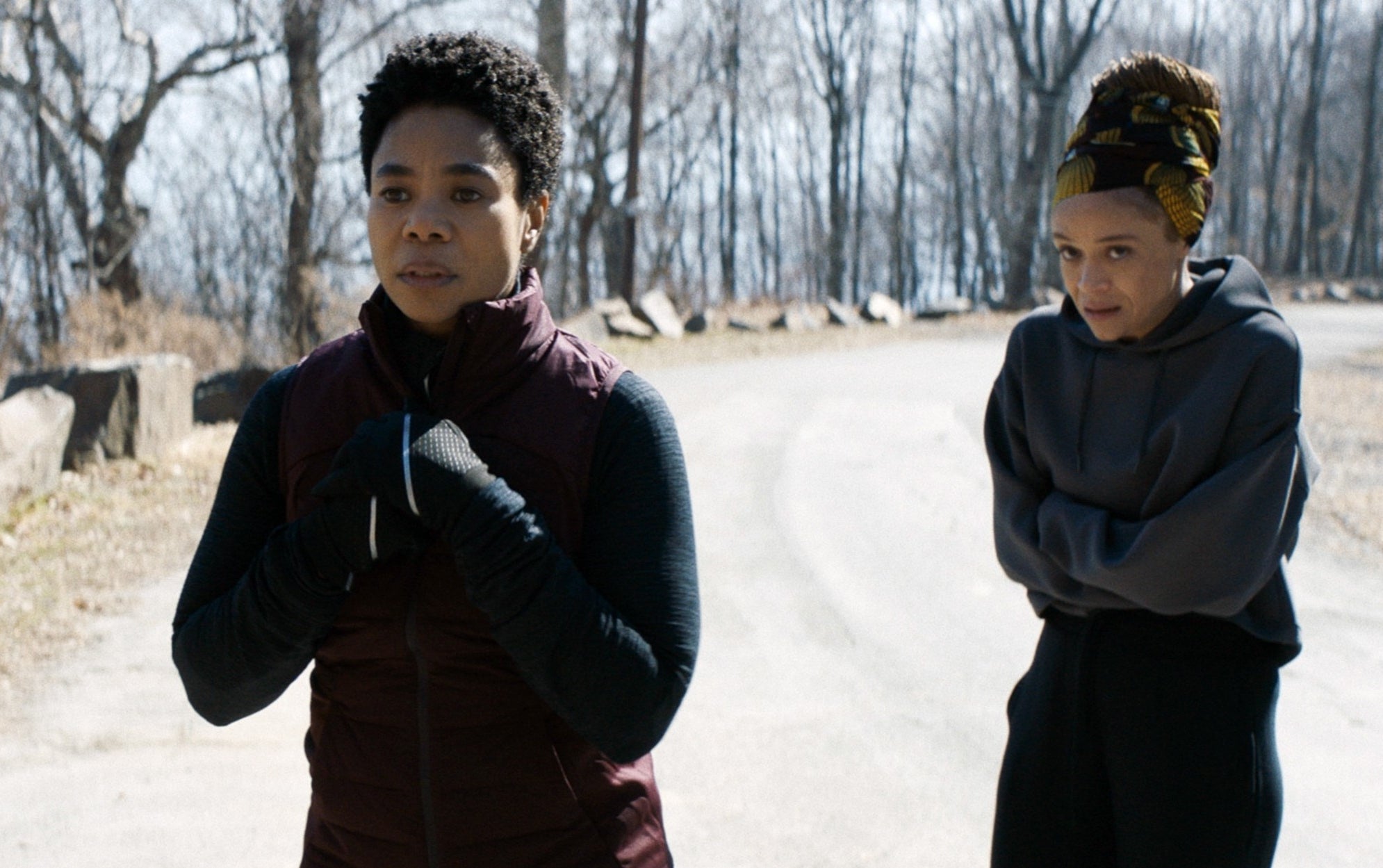 Regina Hall and Amber Gray on a run