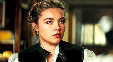 Florence Pugh rolling her eyes in &quot;Black Widow&quot;