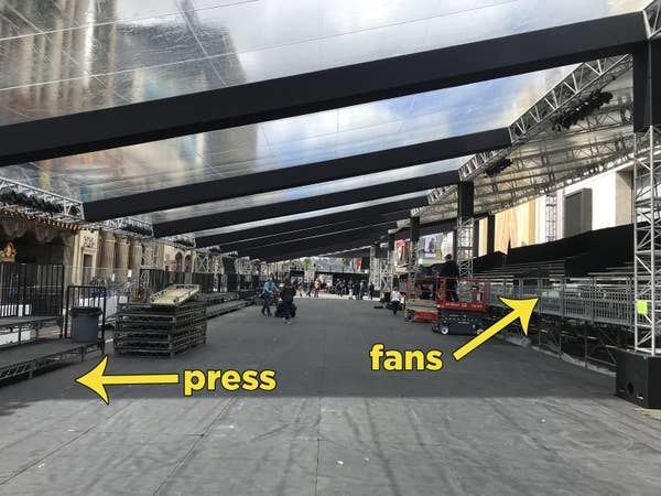 Areas for press and fans
