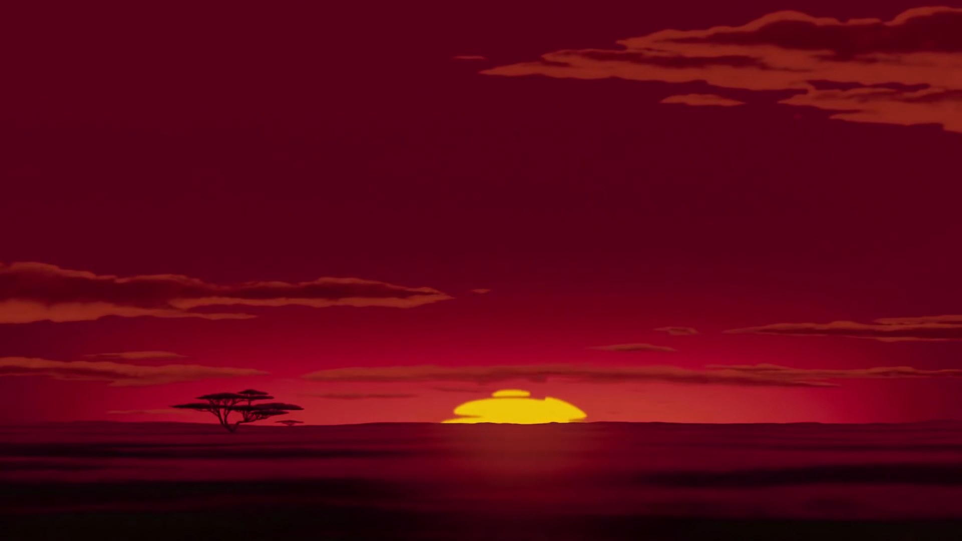The opening scene of Chicken Little, which shows the sun rising over the horizon in the same way as in The Lion King
