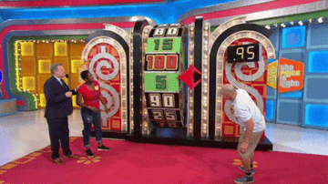 woman spinning wheel and jumping up and down on &quot;the price is right&quot;