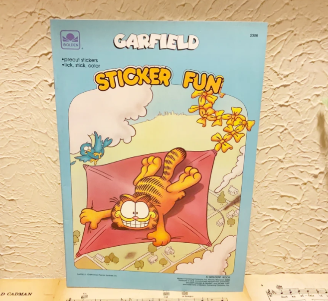 A Garfield sticker fun book