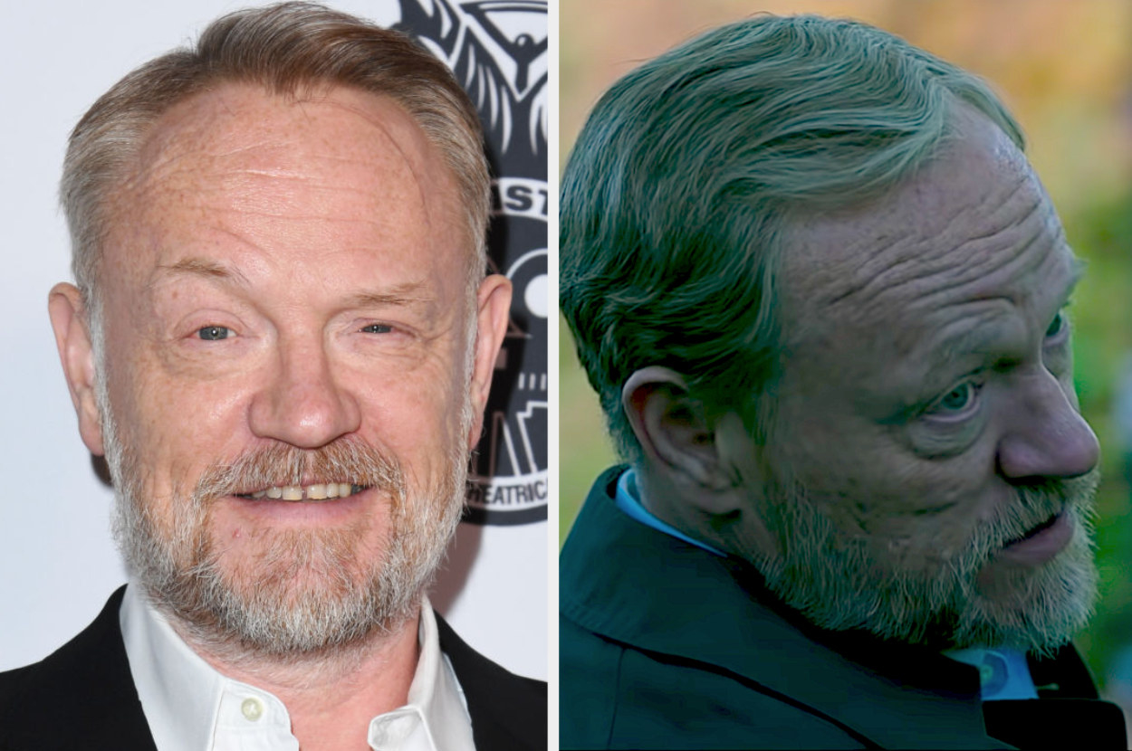 An image of Jared Harris next to an still of him playing Nicholas from Morbius