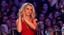 Britney Spears slow-clapping from side to side