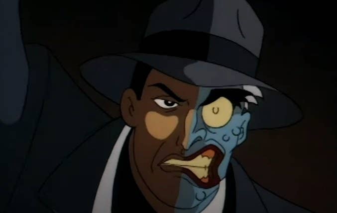Animated Two-Face in a fedora