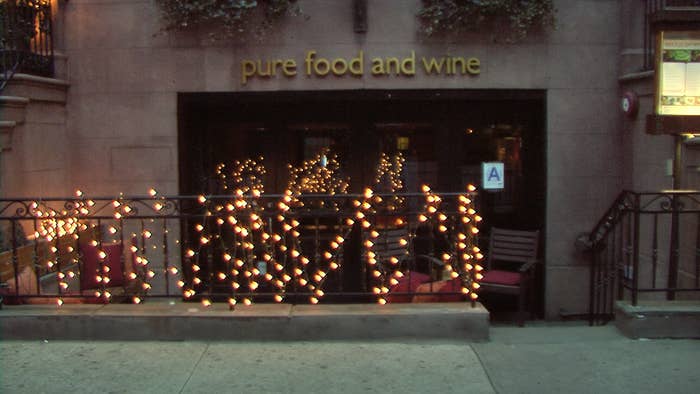 the exterior of pure food and wine from street view
