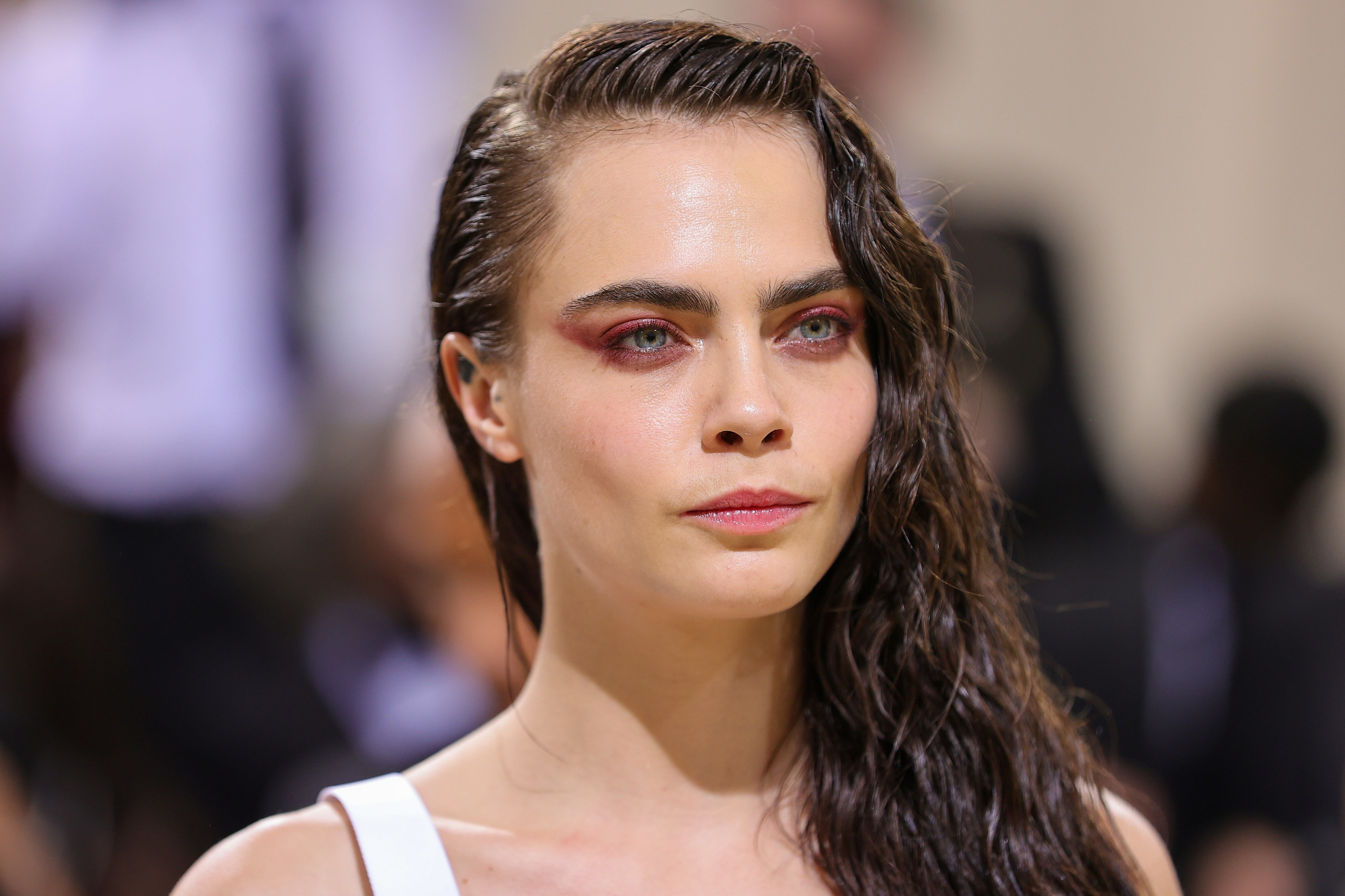 Cara Delevingne attends The 2021 Met Gala Celebrating In America: A Lexicon Of Fashion at Metropolitan Museum of Art