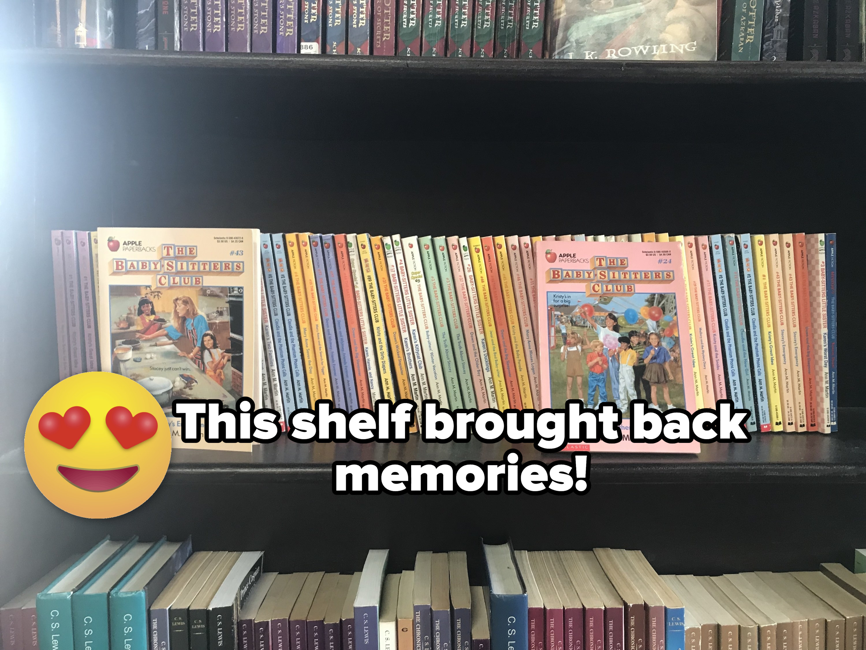 A shelf of Baby-Sitter's Club books at a bookstore
