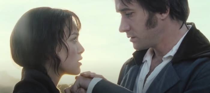 Elizabeth and Mr. Darcy holding hands