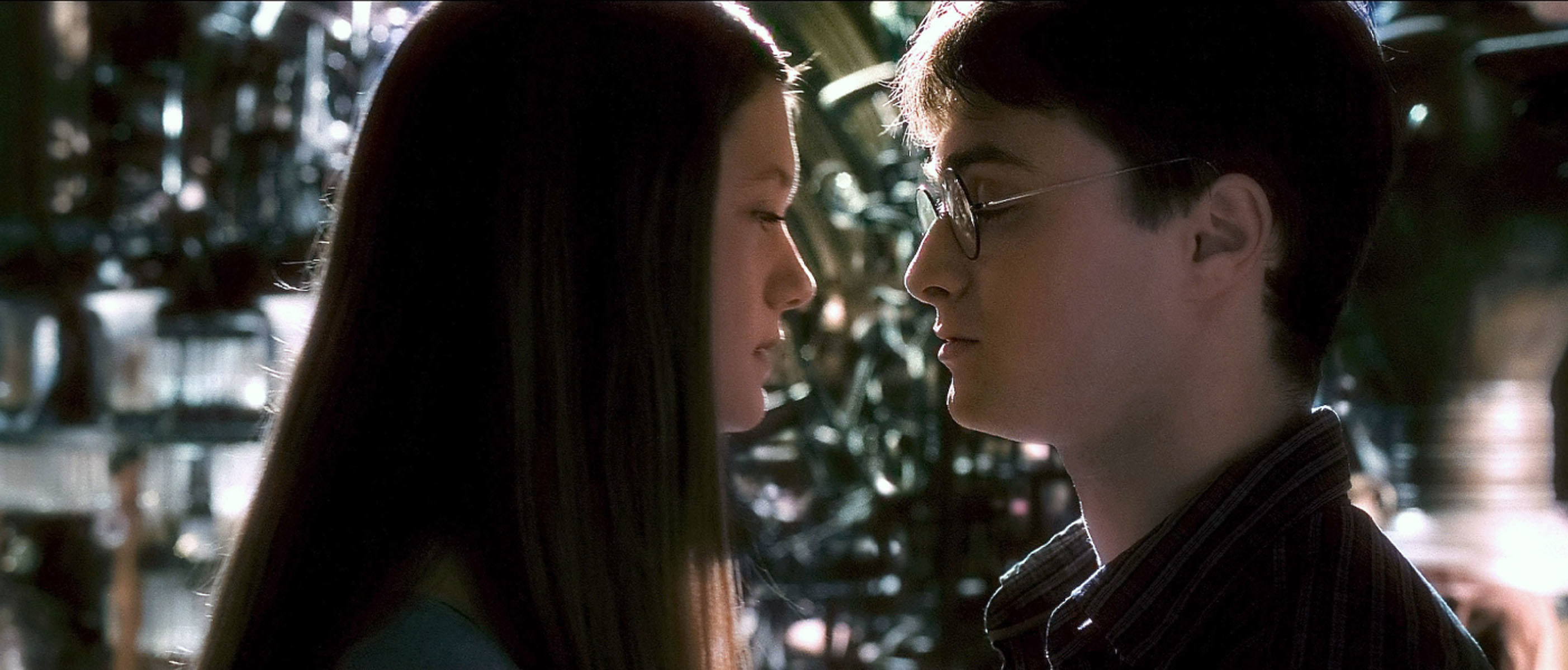 Ginny about to kiss Harry