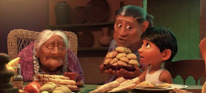 Two abuelas and Miguel from &quot;Coco&quot;