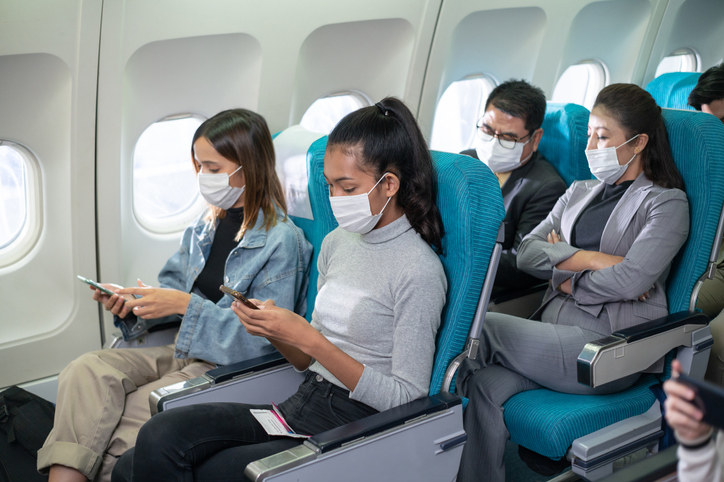 People sitting on a flight