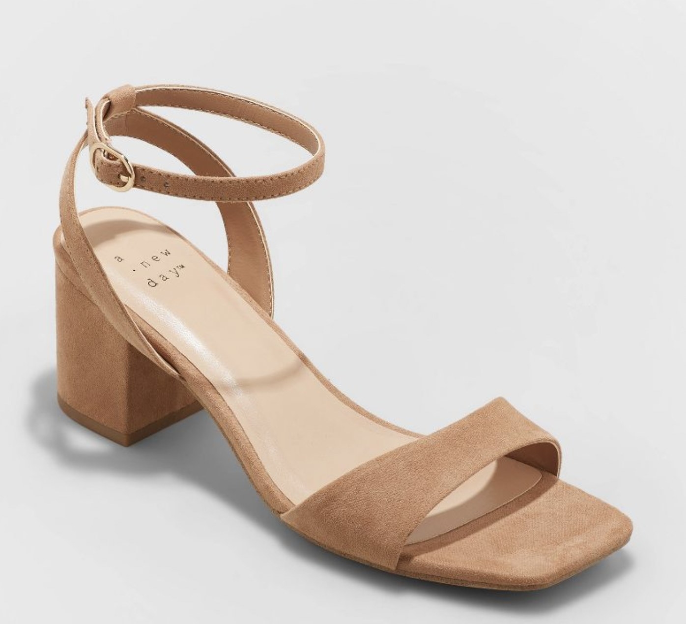 the heels in tan suede