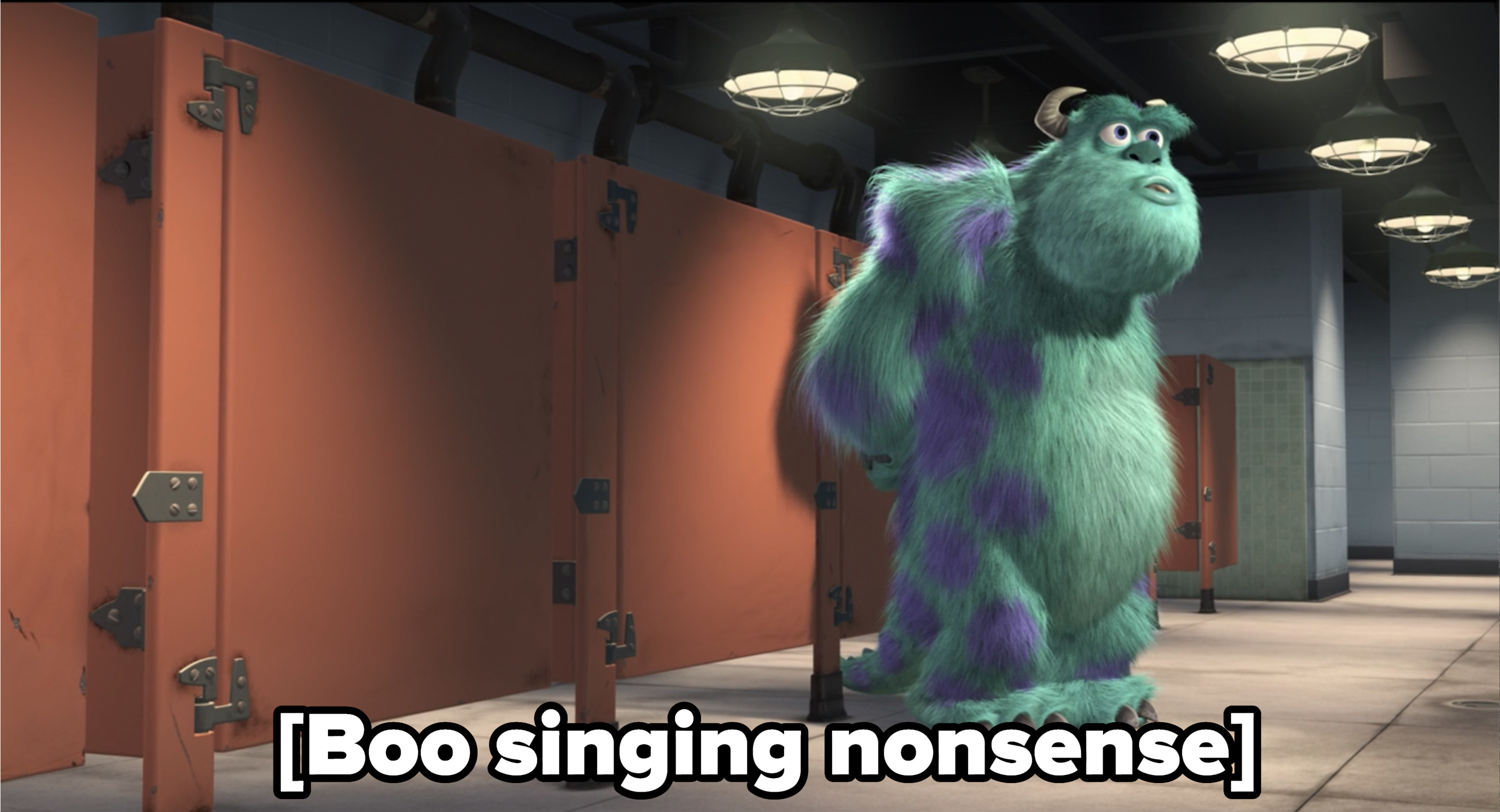 Sully waiting while Boo sings nonsense