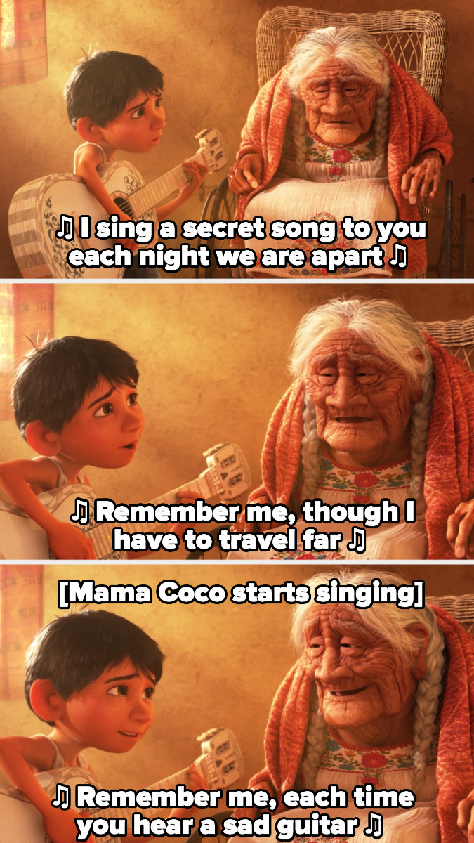 Mama Coco begins to sing with Miguel