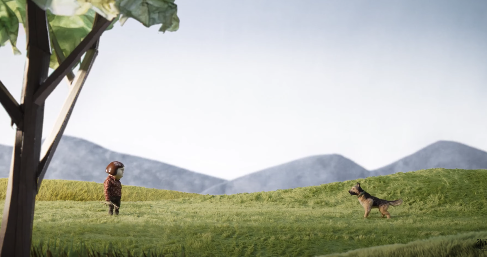 Ingrid Olderöck puppet/doll with her dog in the film